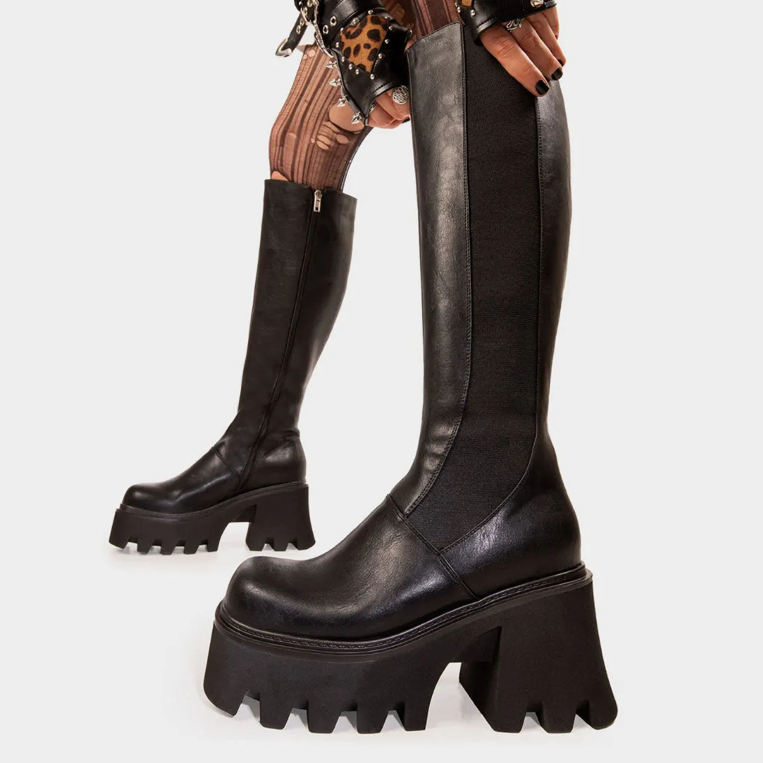 For You Chunky Platform Knee High Boots