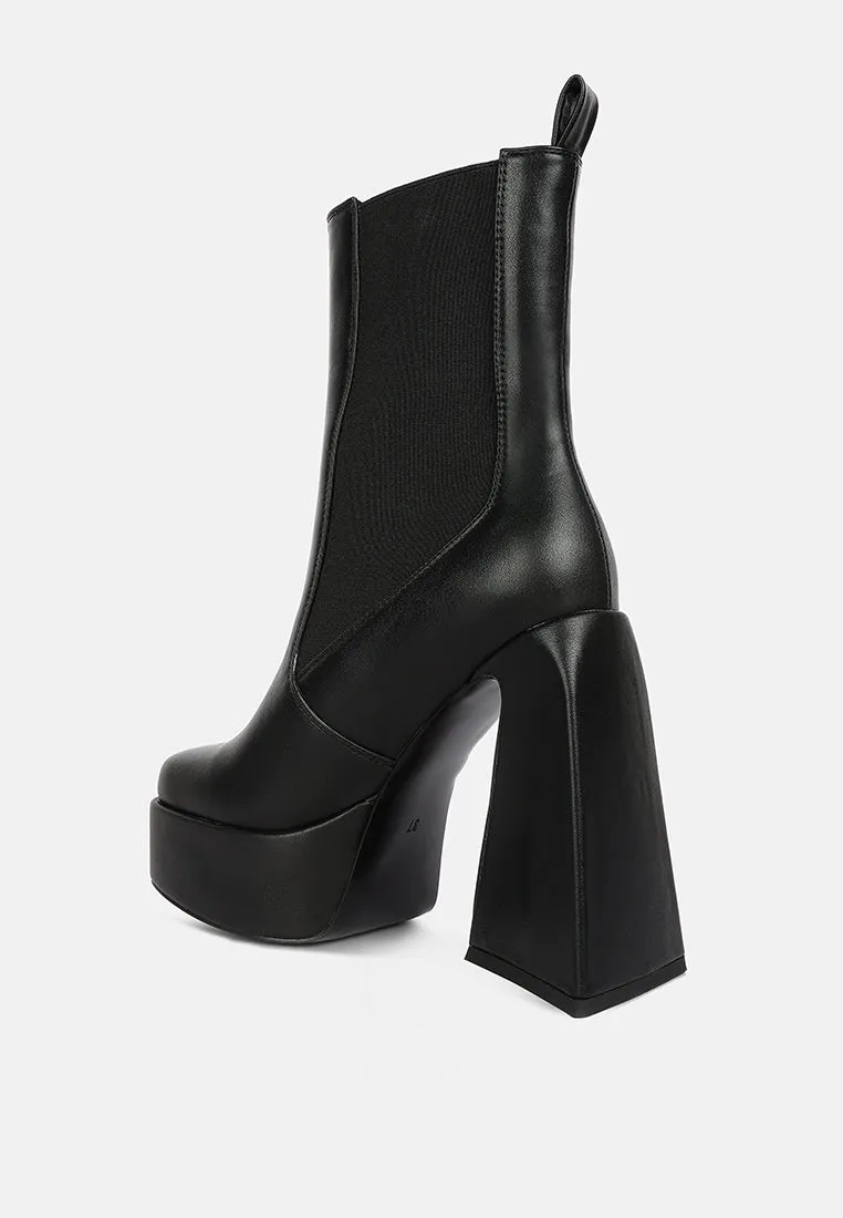 Frosty High Platform Block Heel Chelsea Boot