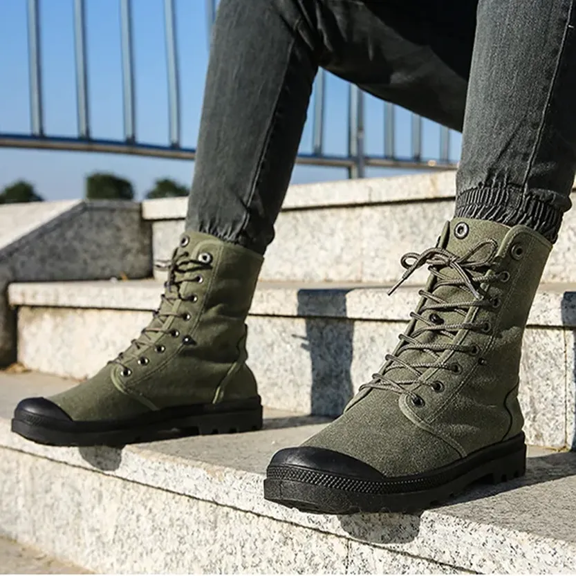 Funki Buys | Boots | Men's Canvas High Top Combat Boots