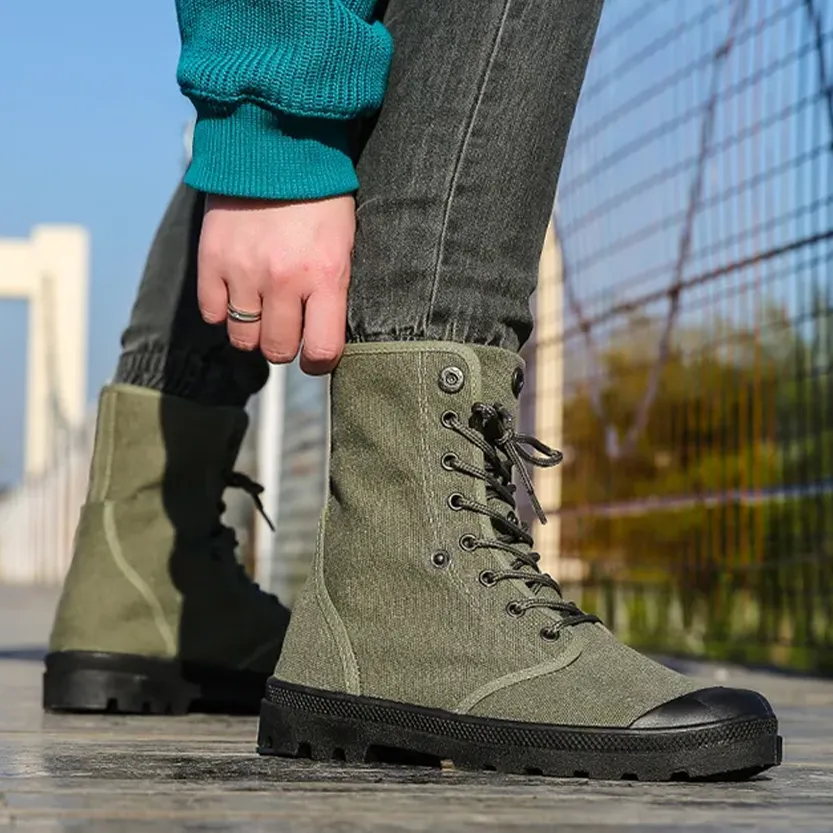 Funki Buys | Boots | Men's Canvas High Top Combat Boots