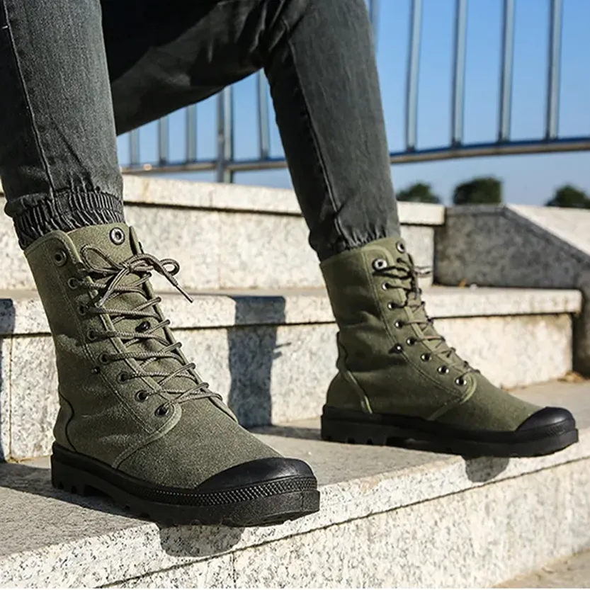 Funki Buys | Boots | Men's Canvas High Top Combat Boots