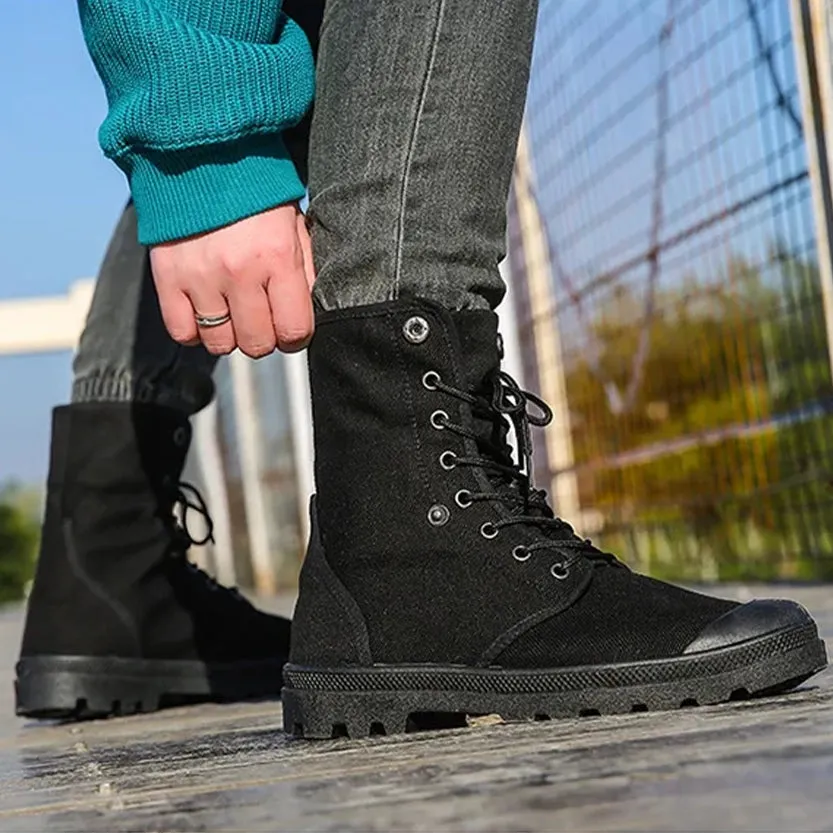 Funki Buys | Boots | Men's Canvas High Top Combat Boots