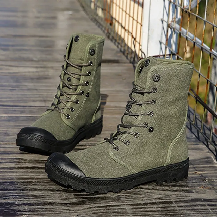 Funki Buys | Boots | Men's Canvas High Top Combat Boots