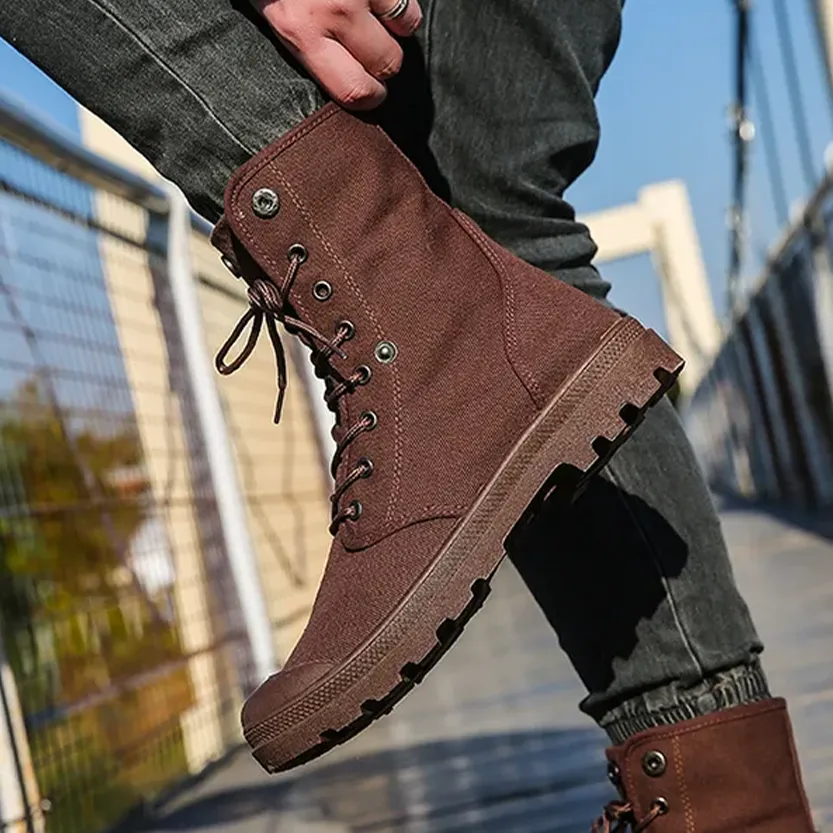 Funki Buys | Boots | Men's Canvas High Top Combat Boots