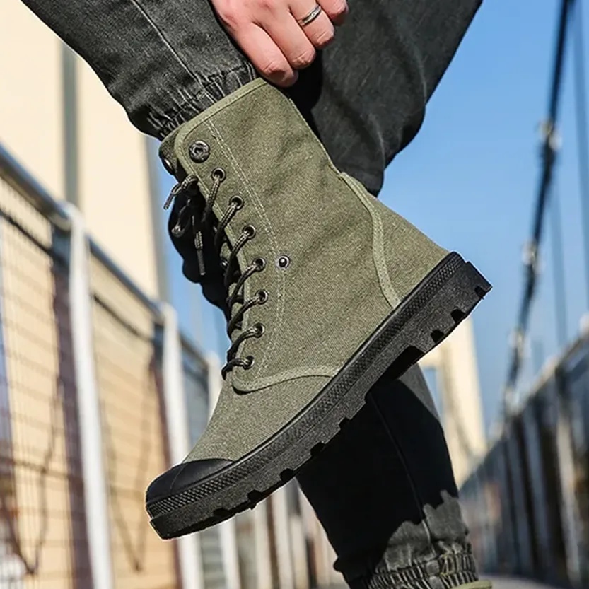 Funki Buys | Boots | Men's Canvas High Top Combat Boots