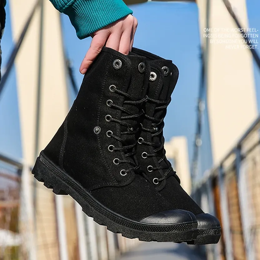 Funki Buys | Boots | Men's Canvas High Top Combat Boots