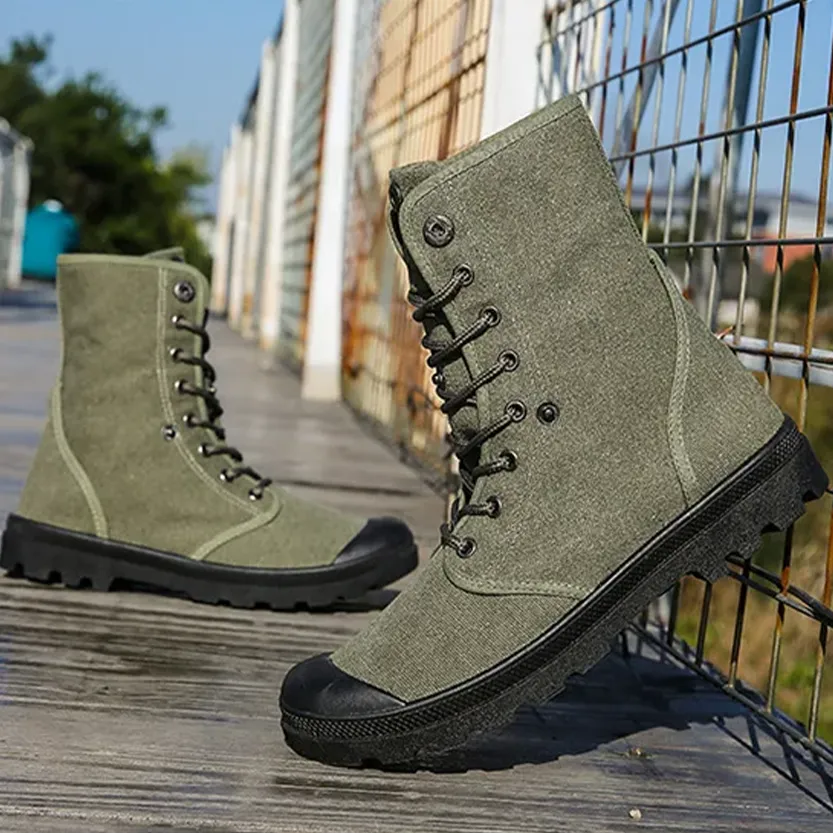 Funki Buys | Boots | Men's Canvas High Top Combat Boots