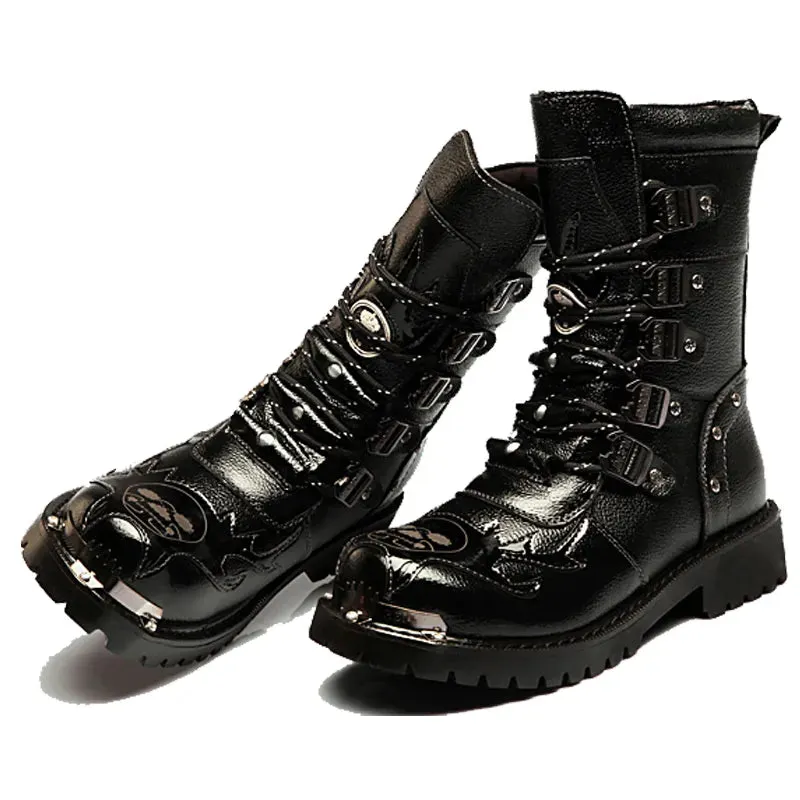 Funki Buys | Boots | Men's Genuine Leather Motorcycle Boots