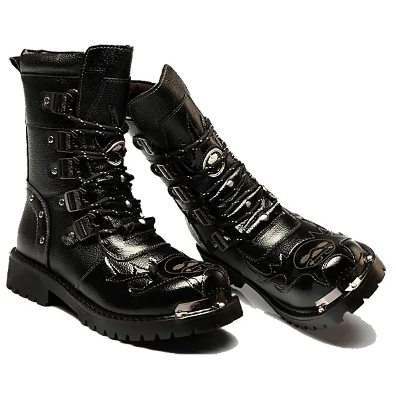 Funki Buys | Boots | Men's Genuine Leather Motorcycle Boots