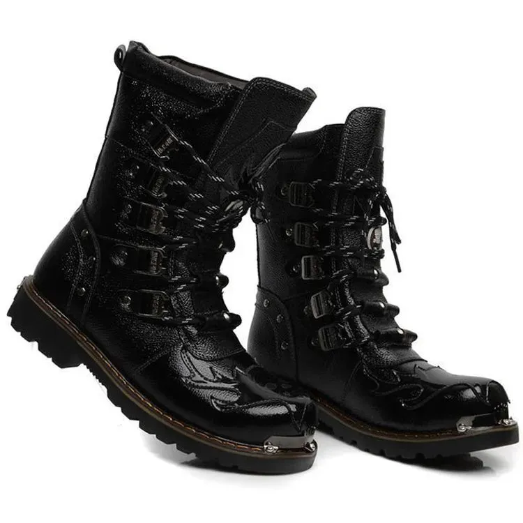 Funki Buys | Boots | Men's Genuine Leather Motorcycle Boots