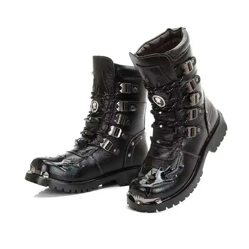 Funki Buys | Boots | Men's Genuine Leather Motorcycle Boots