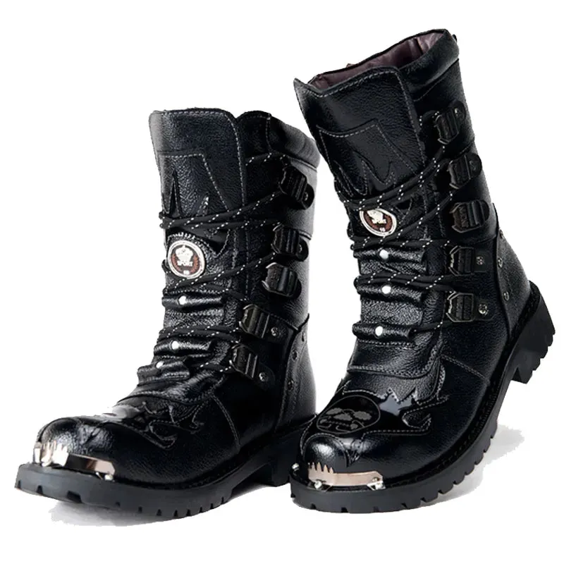 Funki Buys | Boots | Men's Genuine Leather Motorcycle Boots