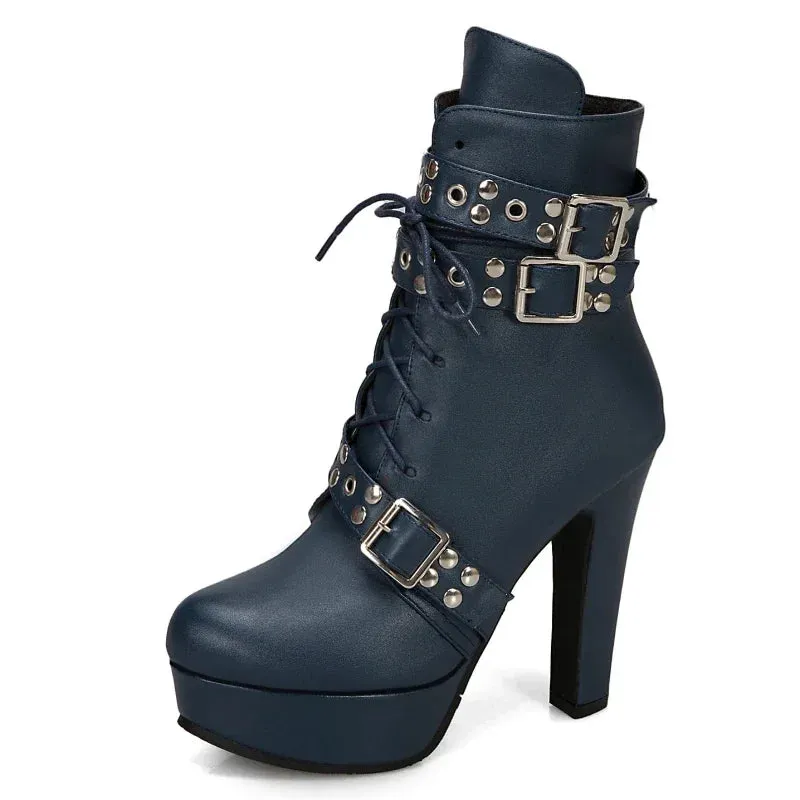 Funki Buys | Boots | Women's Buckle Strap Platform Ankle Boots