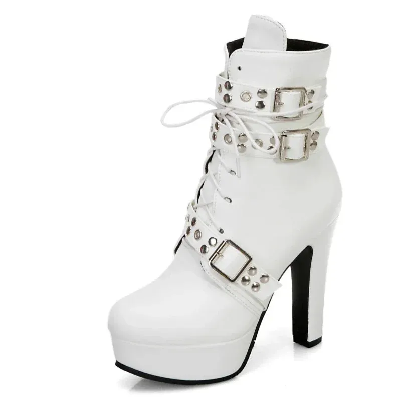 Funki Buys | Boots | Women's Buckle Strap Platform Ankle Boots