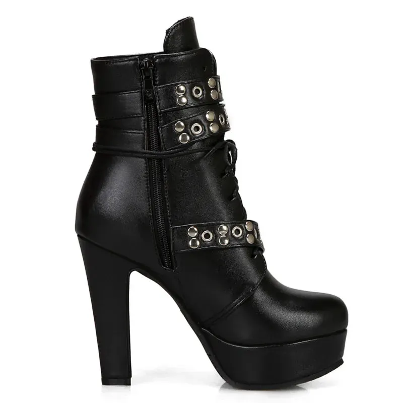 Funki Buys | Boots | Women's Buckle Strap Platform Ankle Boots