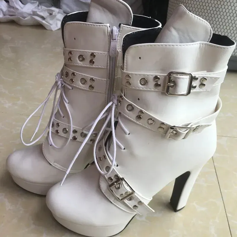 Funki Buys | Boots | Women's Buckle Strap Platform Ankle Boots