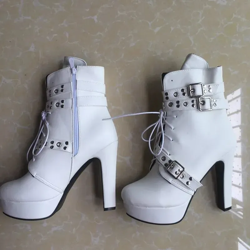 Funki Buys | Boots | Women's Buckle Strap Platform Ankle Boots