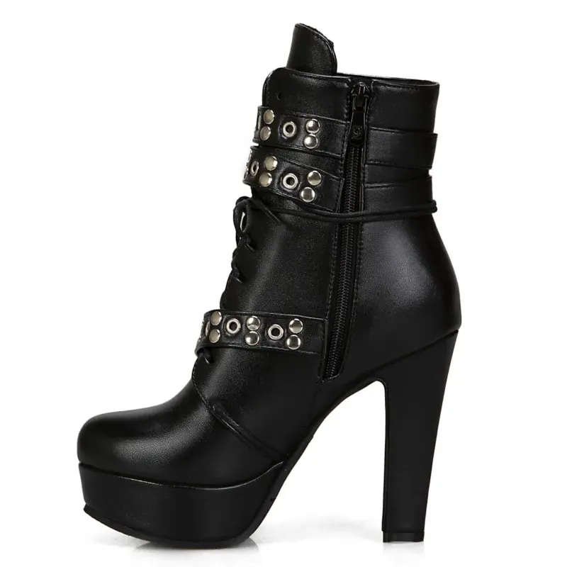 Funki Buys | Boots | Women's Buckle Strap Platform Ankle Boots