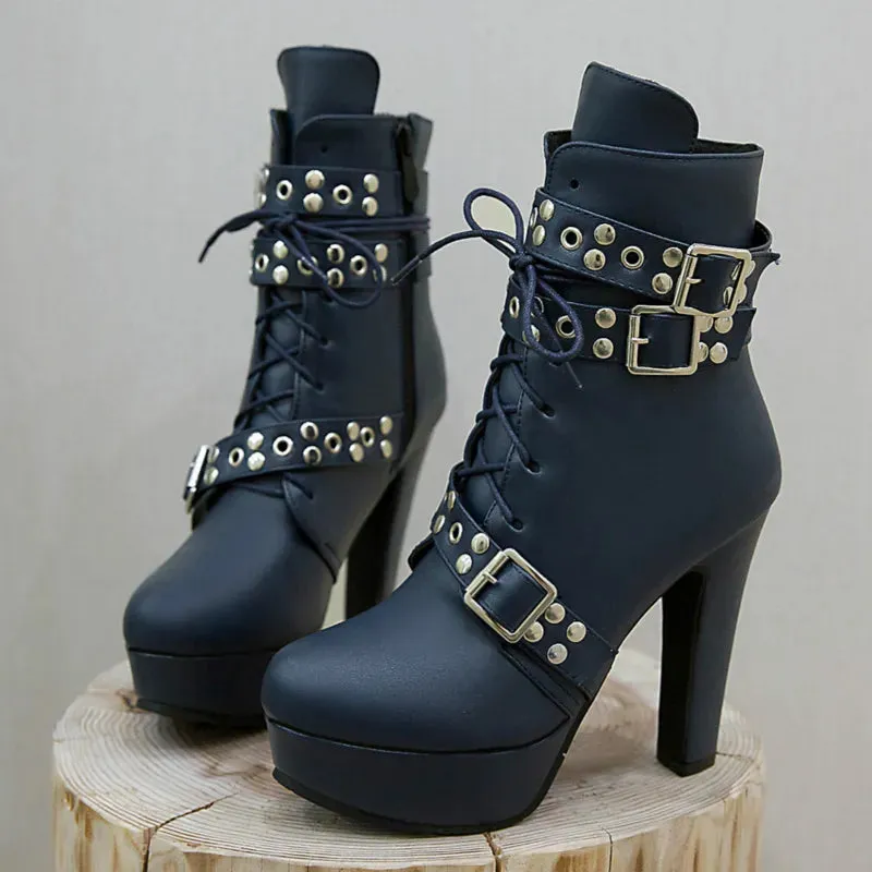 Funki Buys | Boots | Women's Buckle Strap Platform Ankle Boots