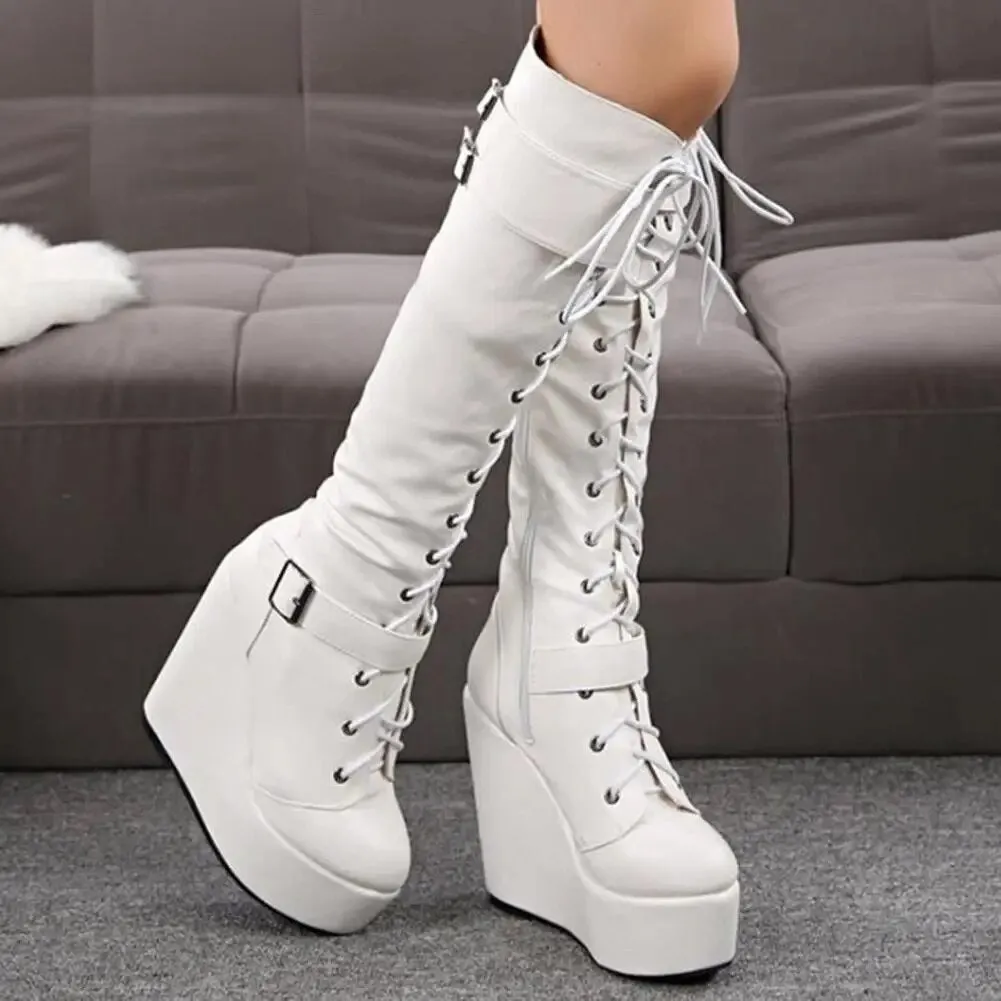 Funki Buys | Boots | Women's High Luxury Gothic Platform Boots