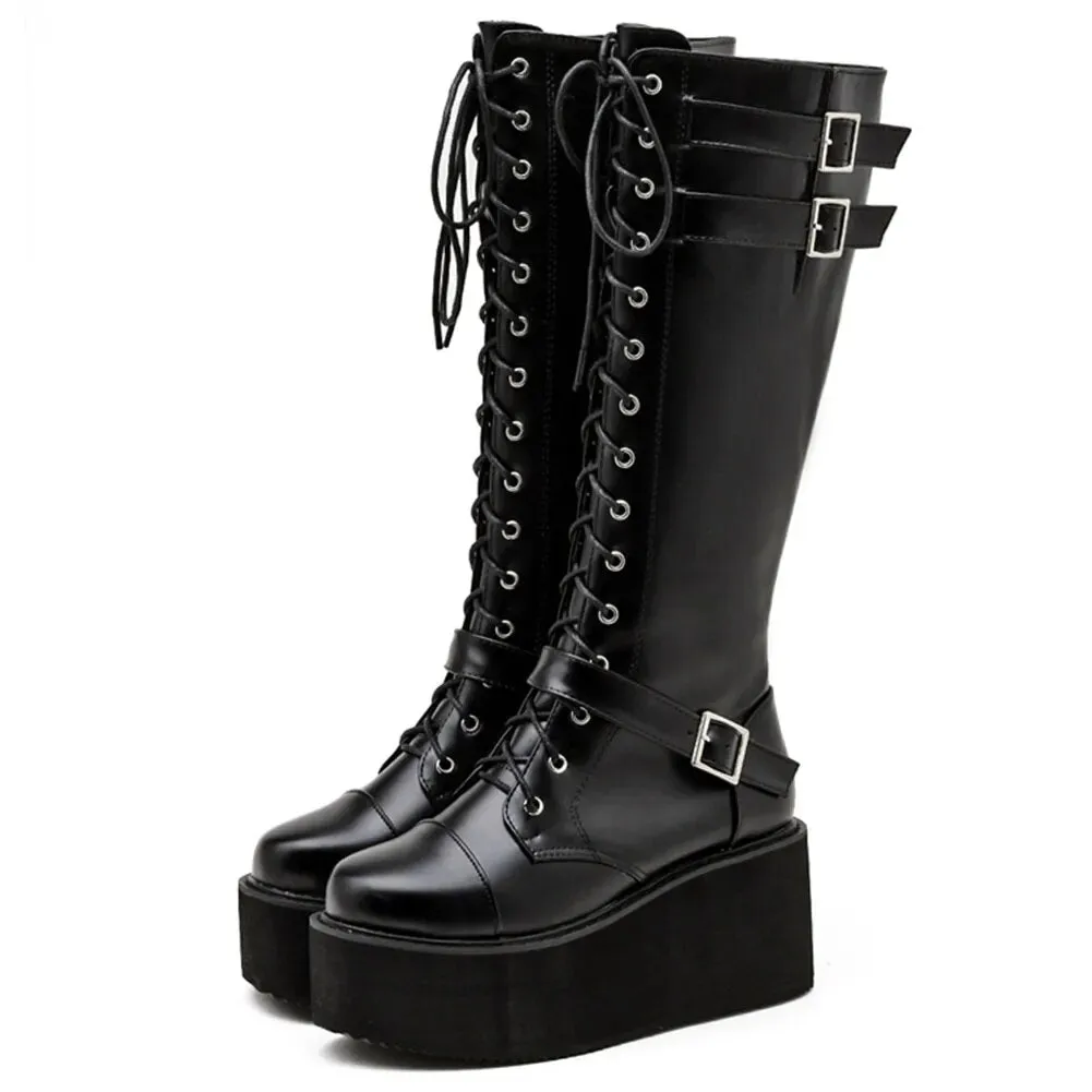 Funki Buys | Boots | Women's High Luxury Gothic Platform Boots