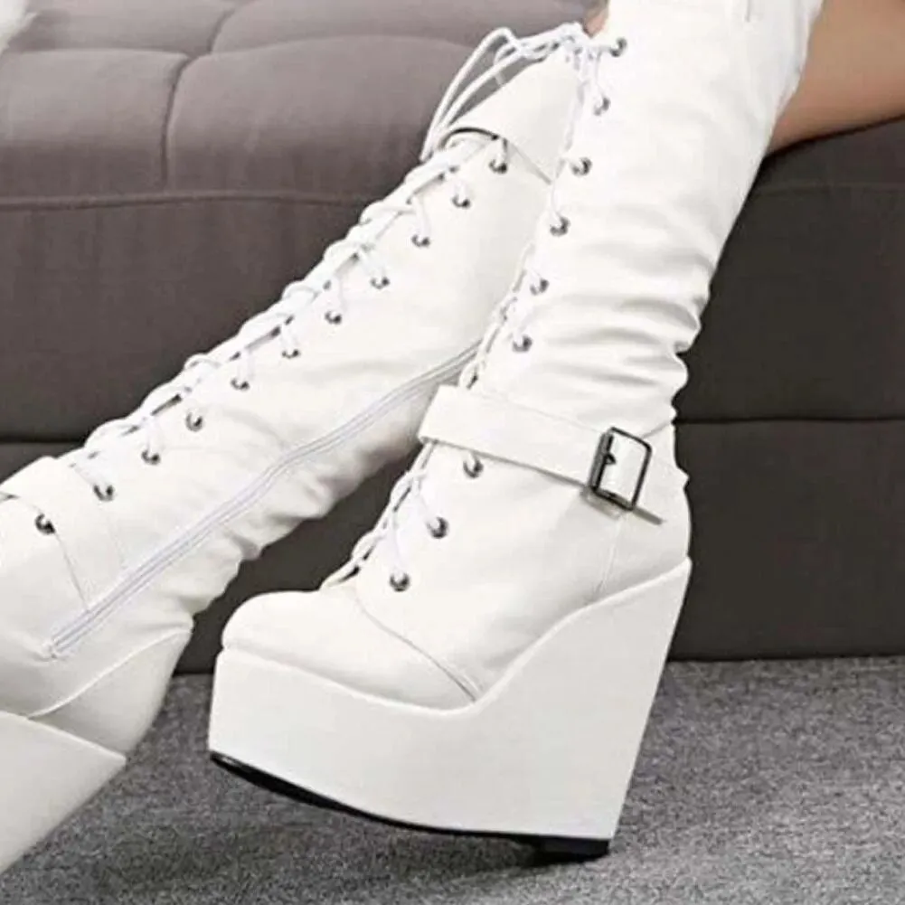 Funki Buys | Boots | Women's High Luxury Gothic Platform Boots