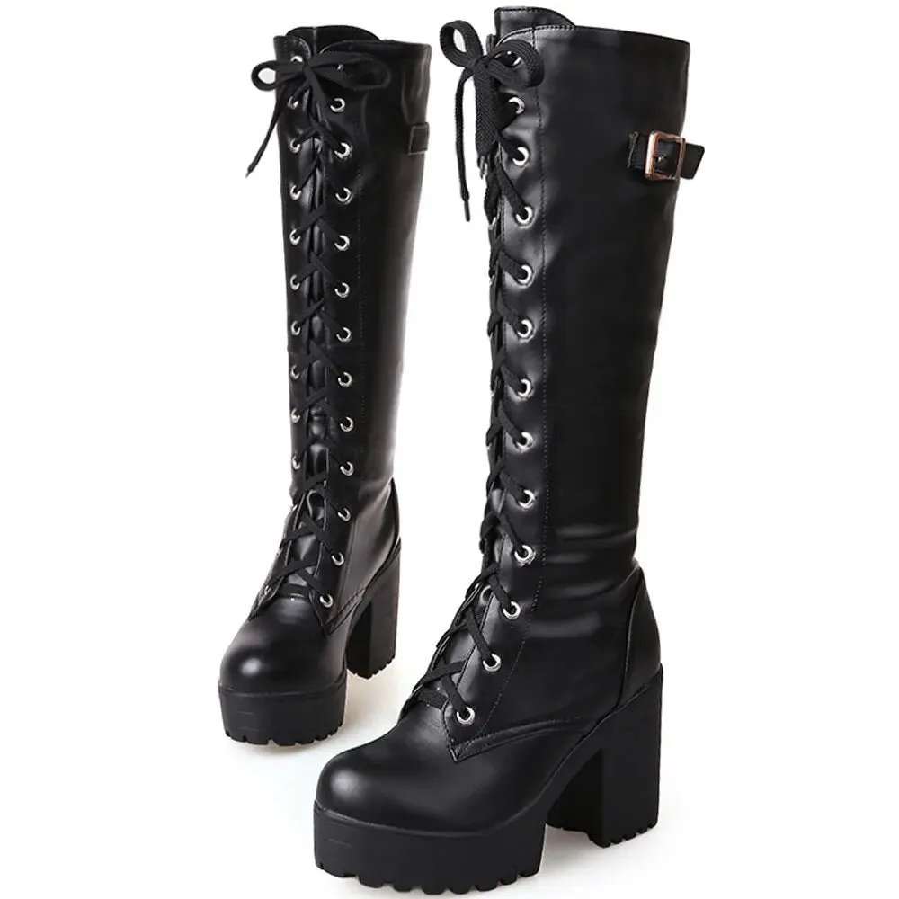 Funki Buys | Boots | Women's High Luxury Gothic Platform Boots