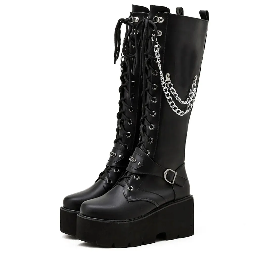 Funki Buys | Boots | Women's High Luxury Gothic Platform Boots