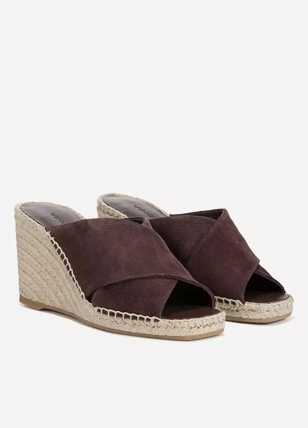 Gaelan Suede Wedge Sandal - Bark