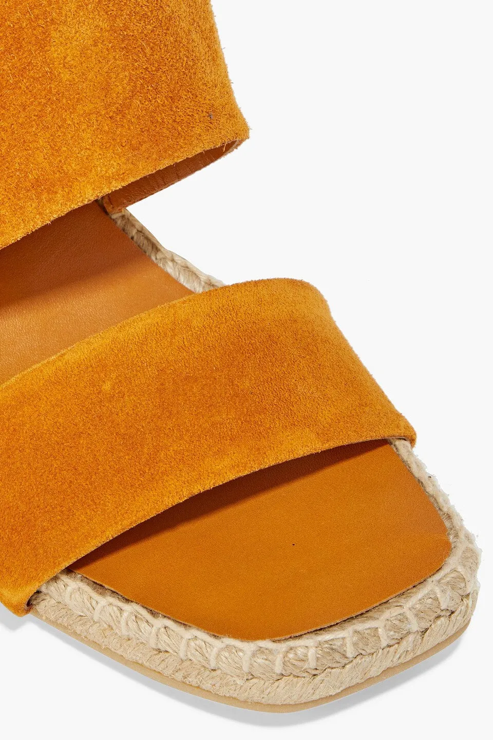 Gaelan Suede Wedge Sandal - Saffron