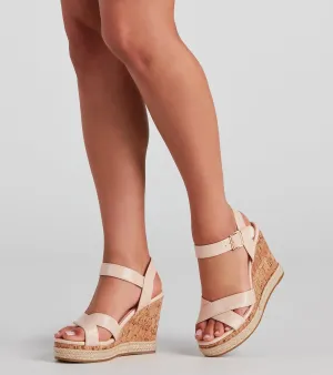 Gone On Vacay Espadrille Cork Wedges