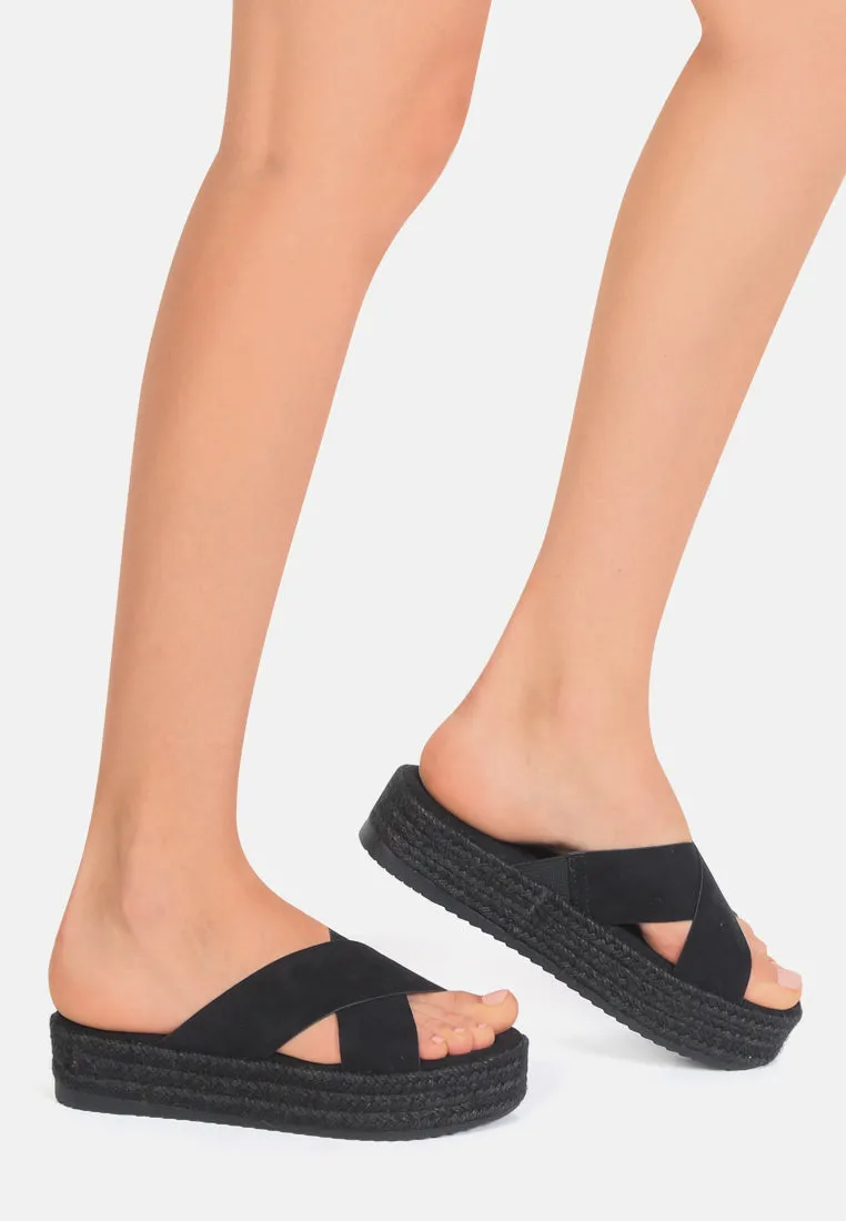 Grace Cross Strap Espadrille Platform