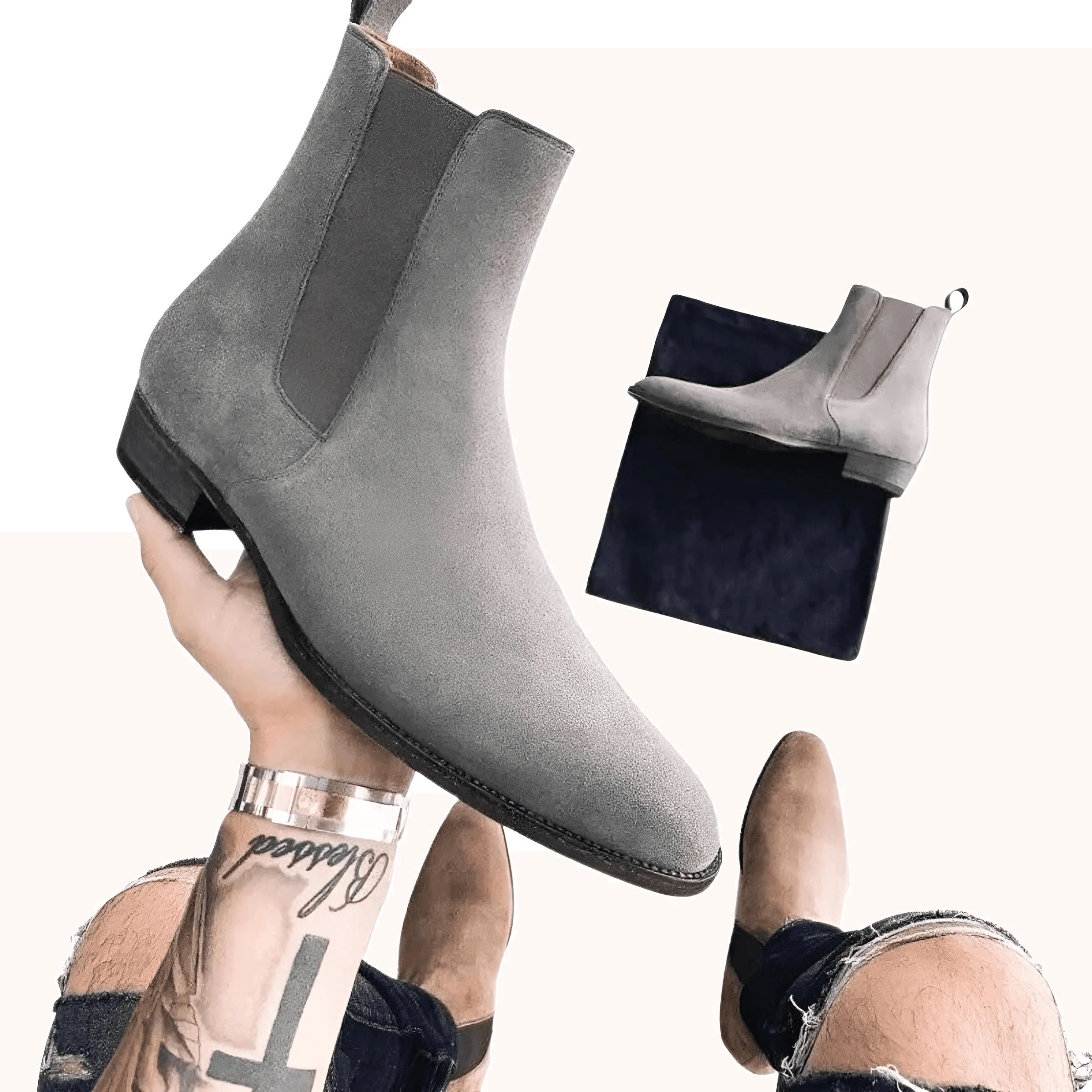 Grey Chelsea Boots for Men