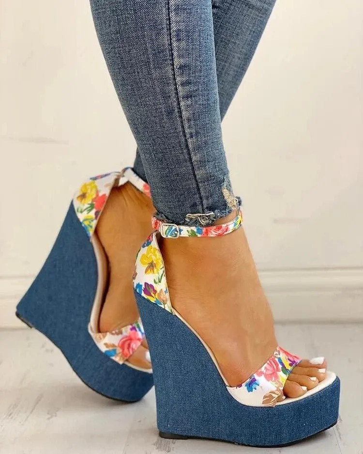 High Heel Wedge Sandals