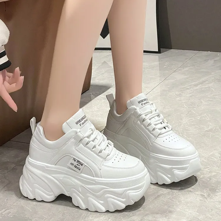 High Platform Laceup Style Sneakers