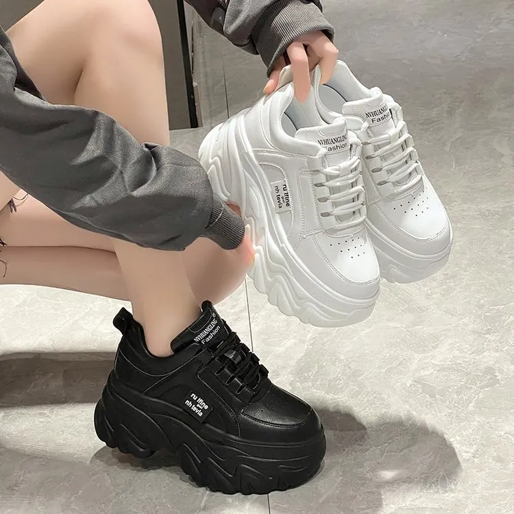 High Platform Laceup Style Sneakers