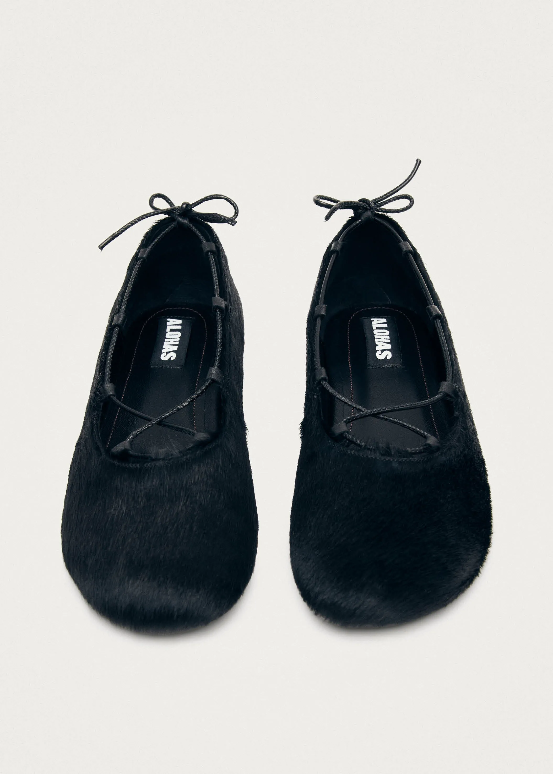 Hollis Soft Black Leather Ballet Flats