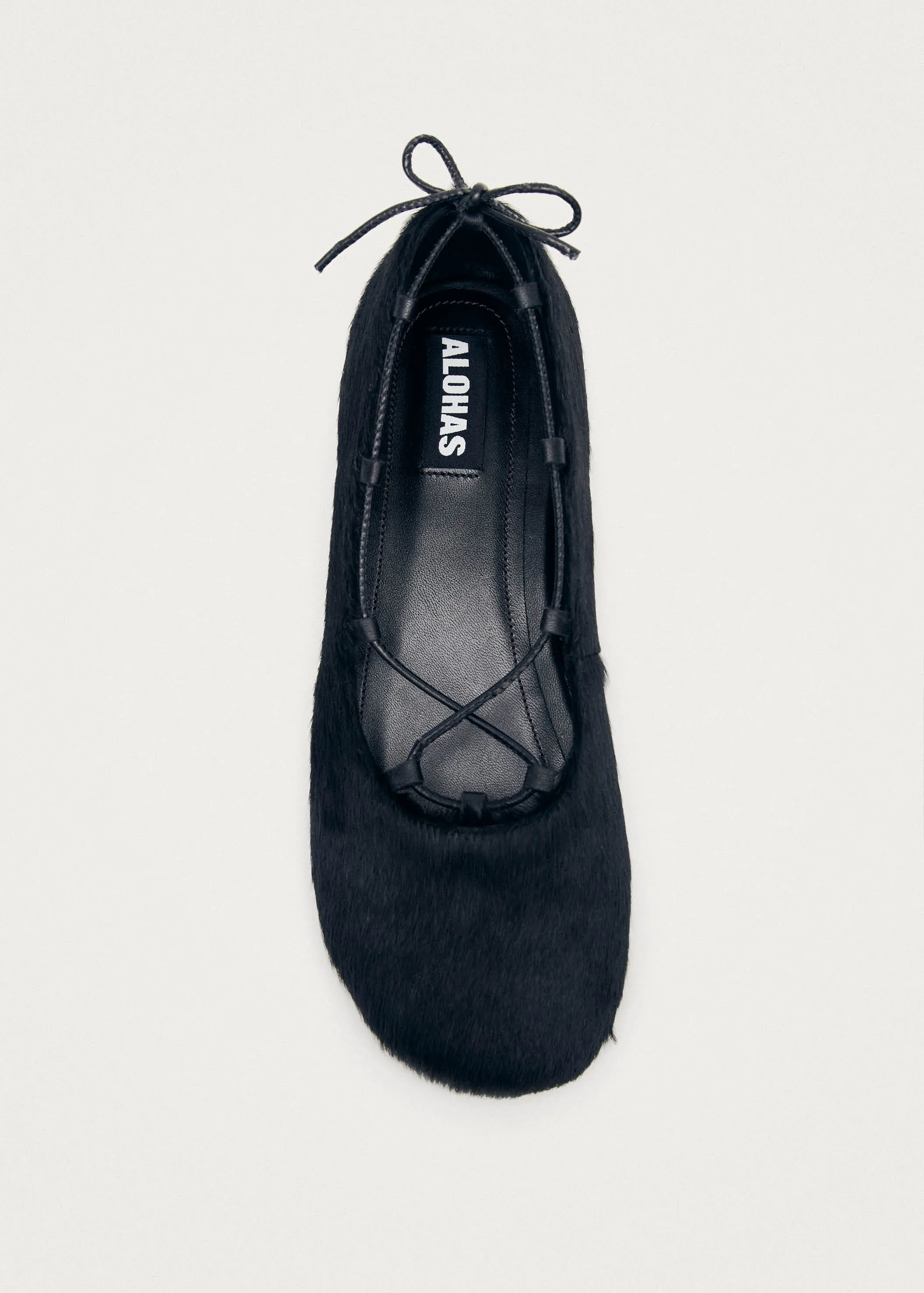 Hollis Soft Black Leather Ballet Flats