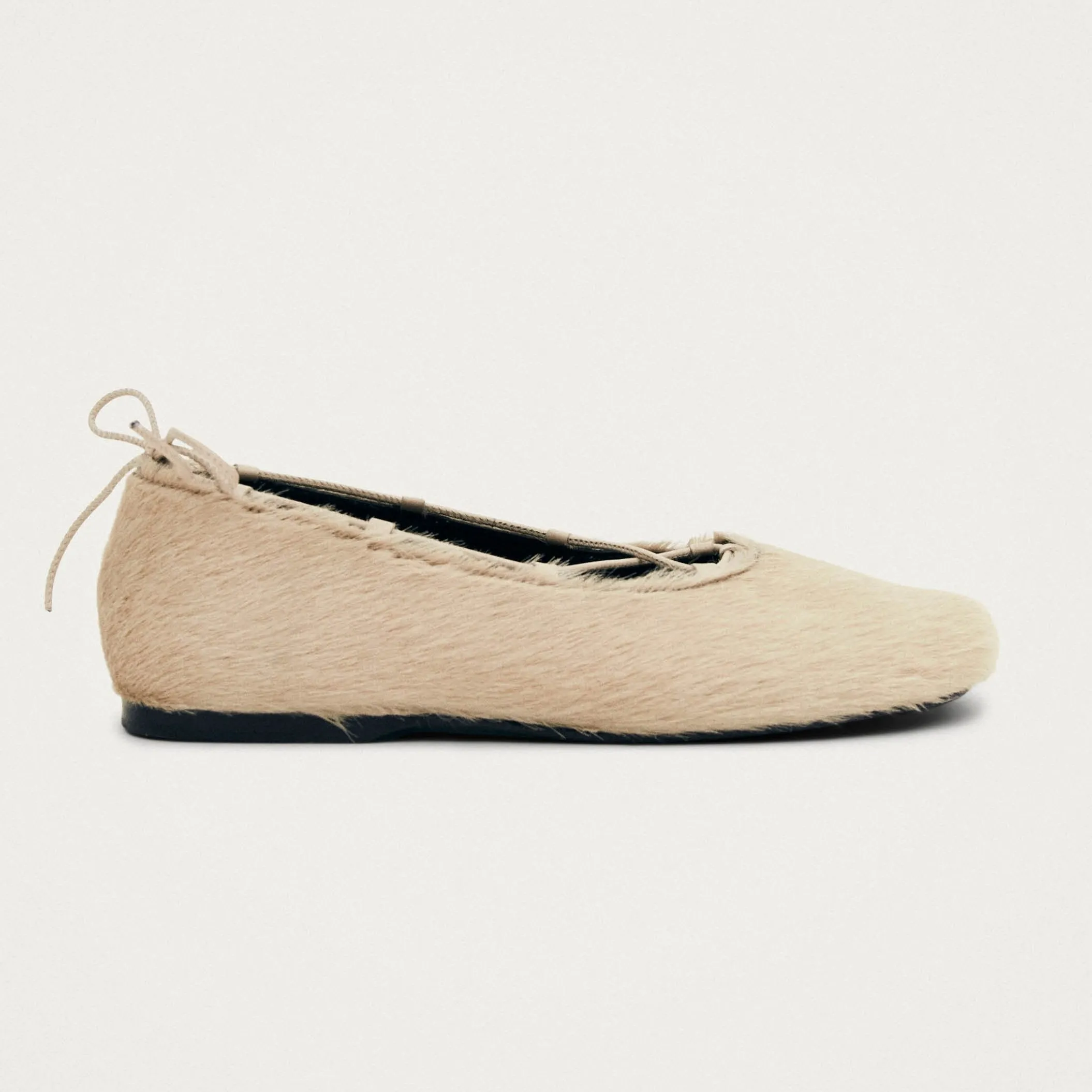 Hollis Soft Cream Leather Ballet Flats