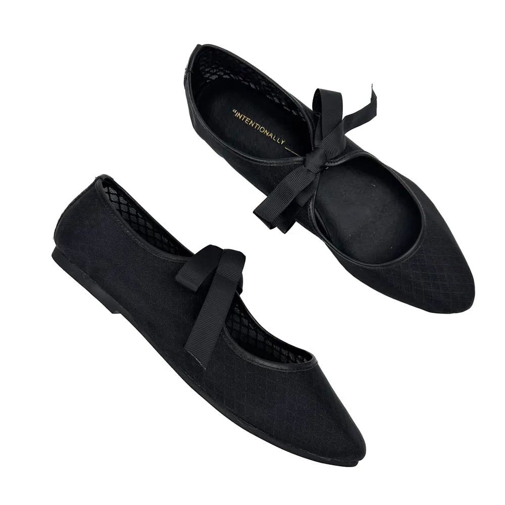 Intentionally Blank - Valley Flats (Black Leather Mesh)