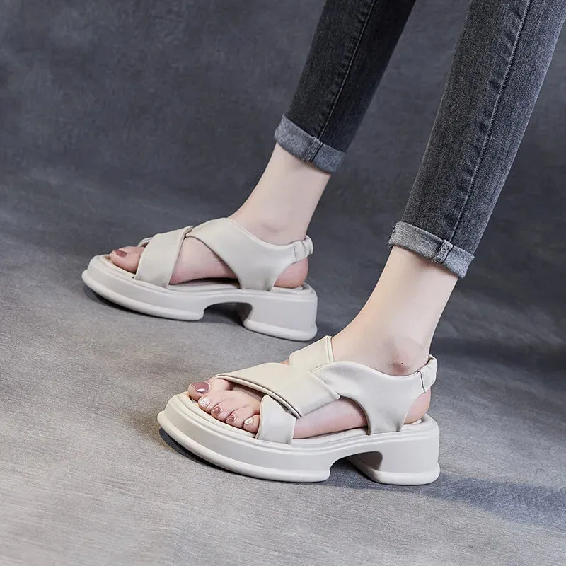 Joskaa 2024 New Women Platform Chunky Sandals