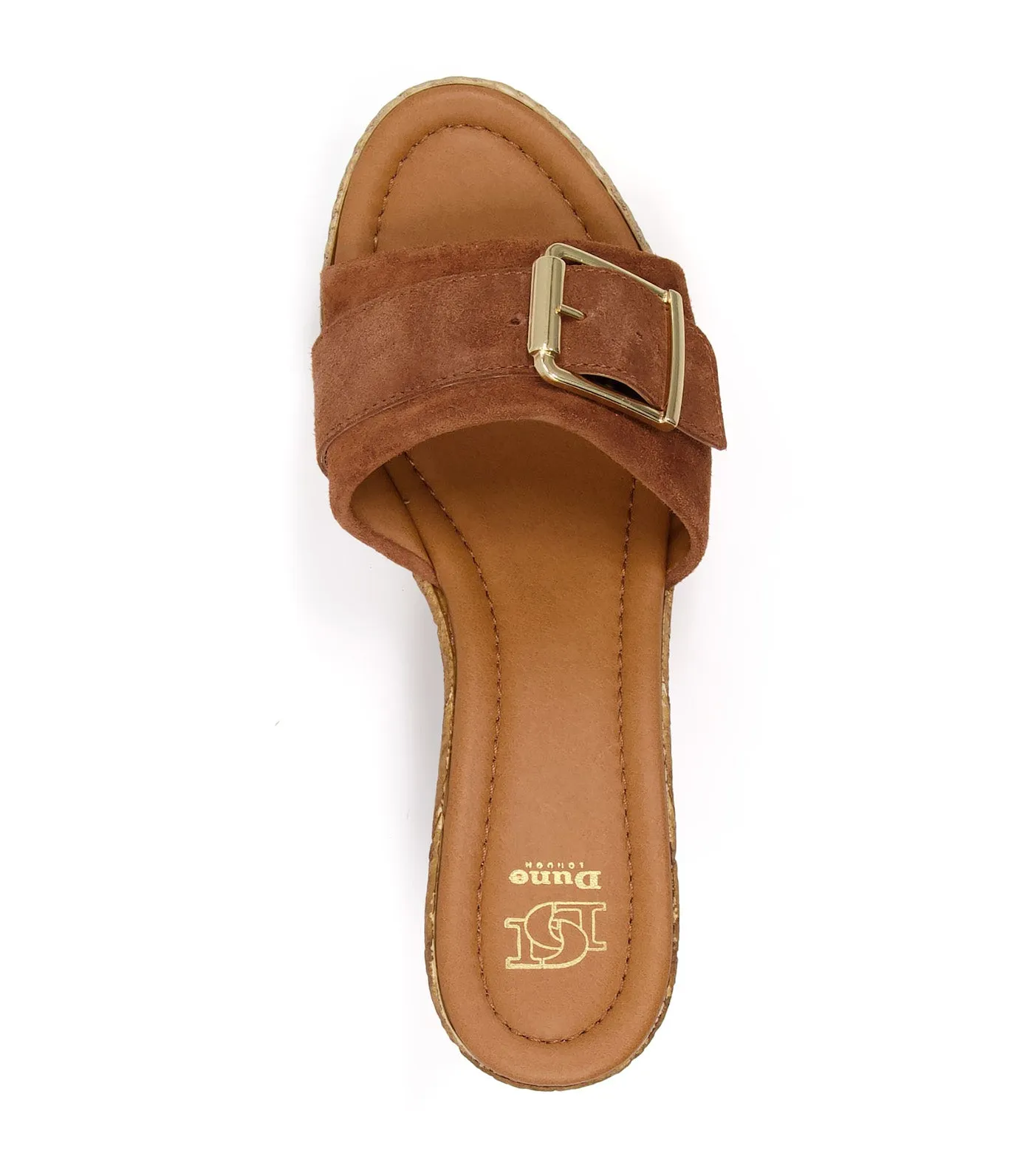 Kansas Buckle Strap Wedge Tan