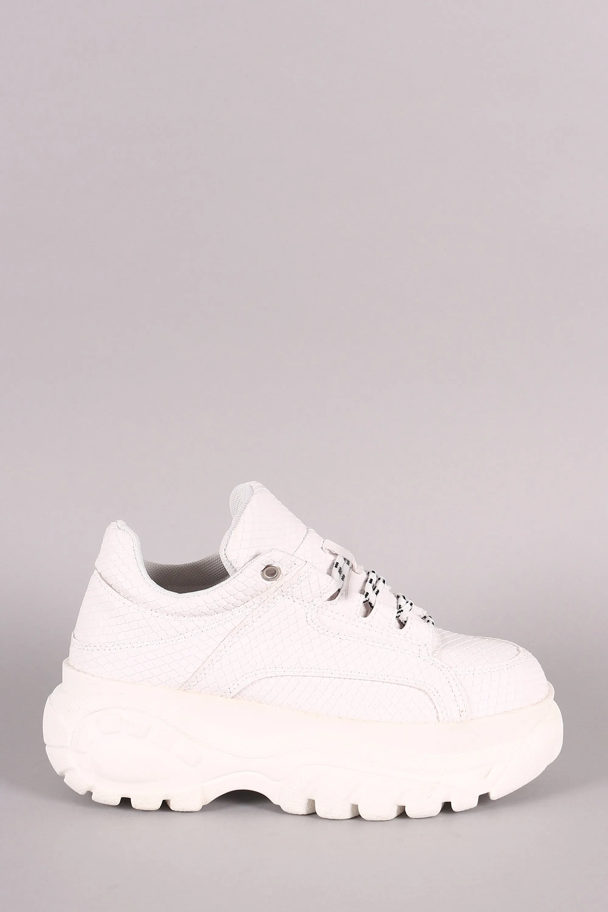 Lace Up Low Top Lug Sole Platform Sneaker