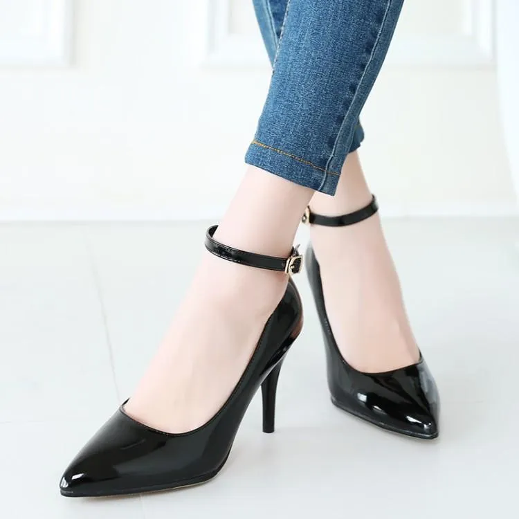 Ladies Pointed Toe Patent Leather High Heel Pumps