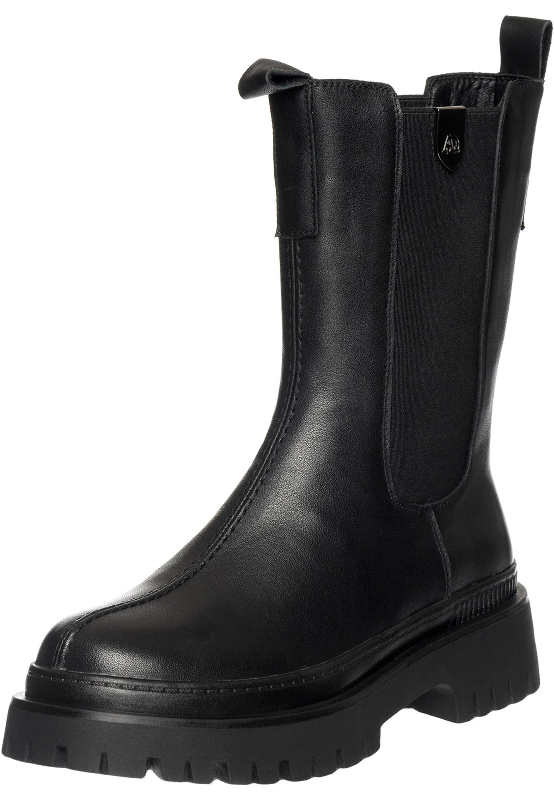 Leather Chunky Chelsea Boots - Black