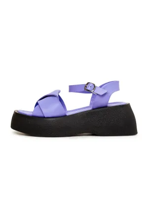 Leather Platform Sandals - Lilac