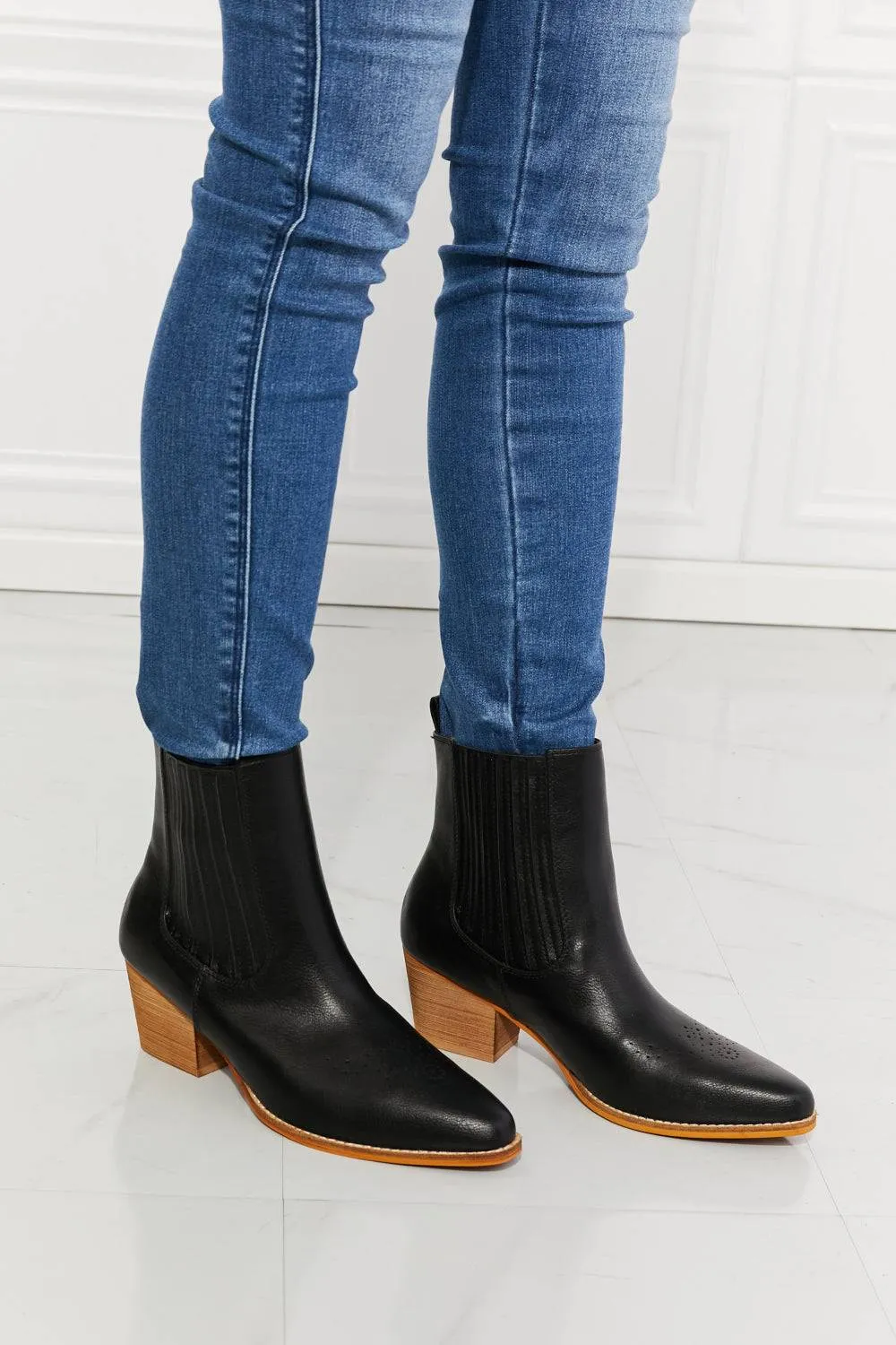 Love the Journey -  Stacked Heel Chelsea Boot in Black