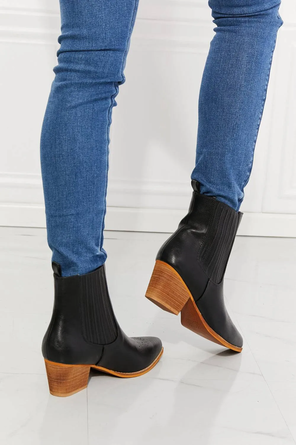 Love the Journey -  Stacked Heel Chelsea Boot in Black