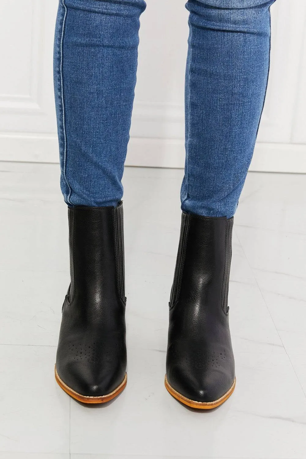 Love the Journey -  Stacked Heel Chelsea Boot in Black