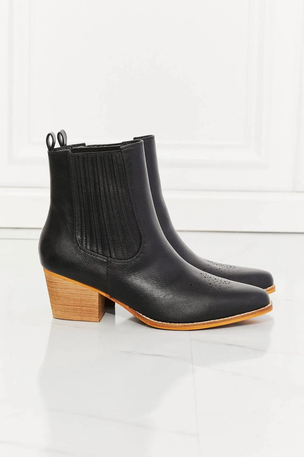 Love the Journey -  Stacked Heel Chelsea Boot in Black